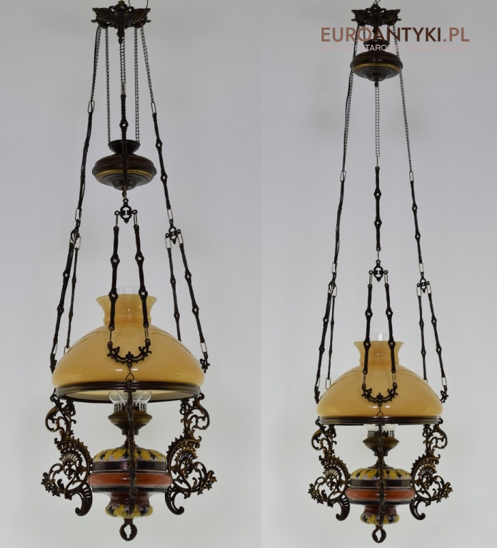 antyczna lampa z przeciwwagą